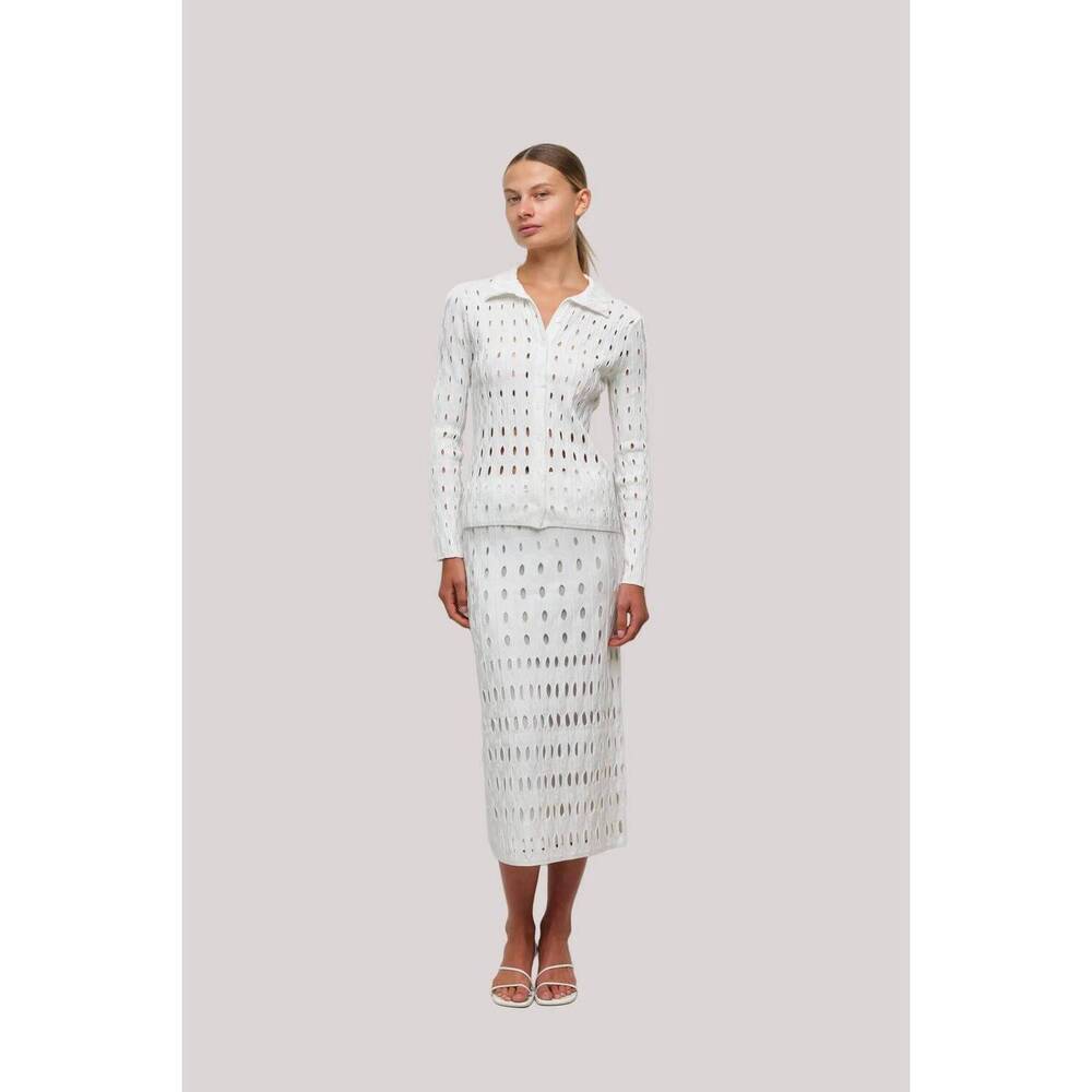 NEW SIMKHAI ellsworth knit cardigan in ivory